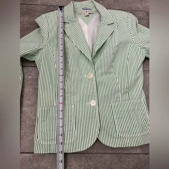 TOMMY HILFIGER Women’s Striped Seersucker Fitted Blazer size M - Picture 7 of 14